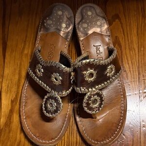 Jack Rogers Dark Brown Leather Sandals